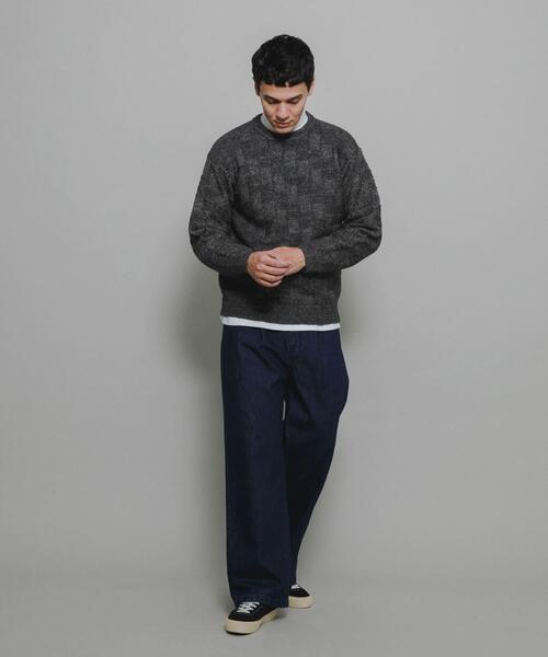 URBAN RESEARCH Sonny Label（アーバンリサーチサニーレーベル）の「ブロック柄クルーネックニットプルオーバー（ニット/セーター・メンズ・グリーン/ライトグレー/ブラウン/チャコールグレー・MEDIUM/LARGE/X-LARGE）」の9枚目の写真