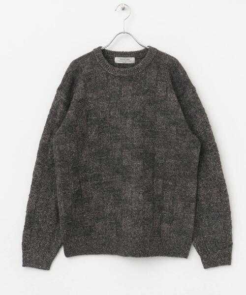 URBAN RESEARCH Sonny Label（アーバンリサーチサニーレーベル）の「ブロック柄クルーネックニットプルオーバー（ニット/セーター・メンズ・グリーン/ライトグレー/ブラウン/チャコールグレー・MEDIUM/LARGE/X-LARGE）」の13枚目の写真