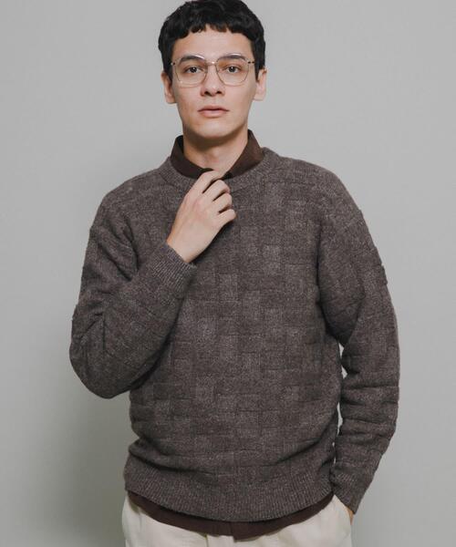 URBAN RESEARCH Sonny Label（アーバンリサーチサニーレーベル）の「ブロック柄クルーネックニットプルオーバー（ニット/セーター・メンズ・グリーン/ライトグレー/ブラウン/チャコールグレー・MEDIUM/LARGE/X-LARGE）」の15枚目の写真