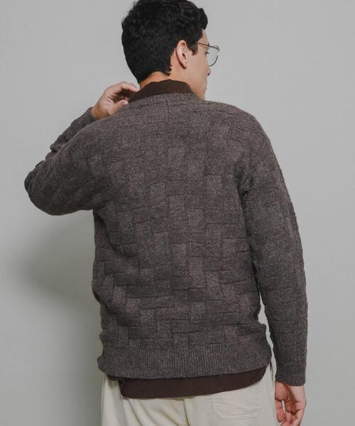 URBAN RESEARCH Sonny Label（アーバンリサーチサニーレーベル）の「ブロック柄クルーネックニットプルオーバー（ニット/セーター・メンズ・グリーン/ライトグレー/ブラウン/チャコールグレー・MEDIUM/LARGE/X-LARGE）」の19枚目の写真