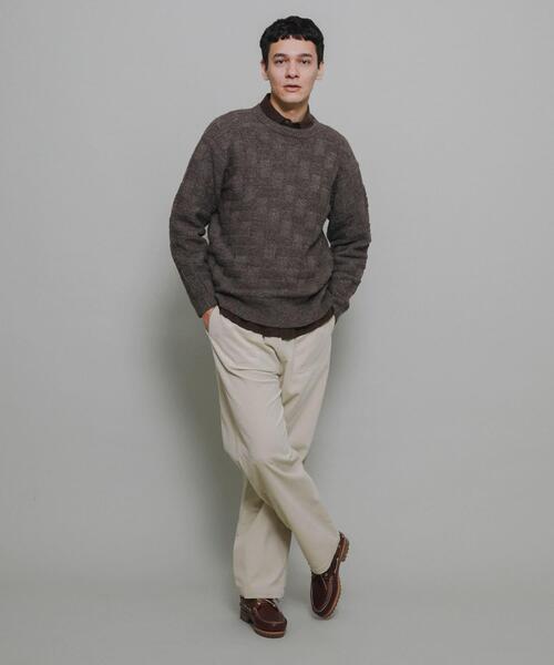URBAN RESEARCH Sonny Label（アーバンリサーチサニーレーベル）の「ブロック柄クルーネックニットプルオーバー（ニット/セーター・メンズ・グリーン/ライトグレー/ブラウン/チャコールグレー・MEDIUM/LARGE/X-LARGE）」の20枚目の写真