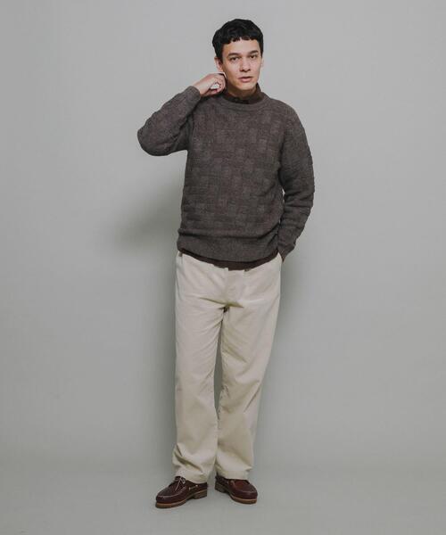 URBAN RESEARCH Sonny Label（アーバンリサーチサニーレーベル）の「ブロック柄クルーネックニットプルオーバー（ニット/セーター・メンズ・グリーン/ライトグレー/ブラウン/チャコールグレー・MEDIUM/LARGE/X-LARGE）」の21枚目の写真