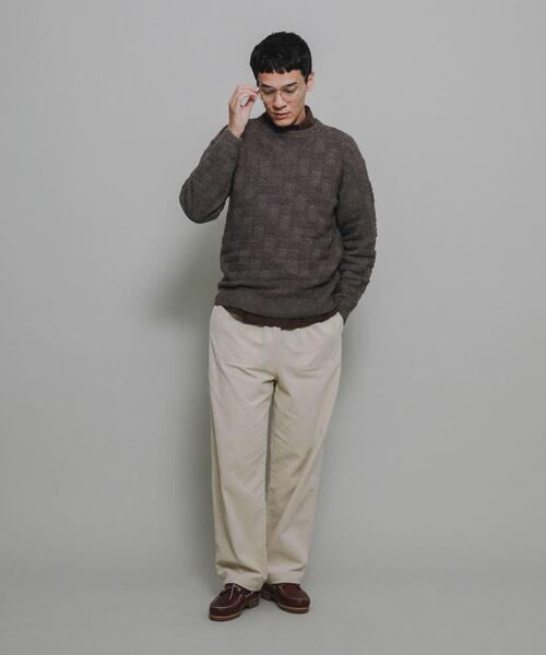 URBAN RESEARCH Sonny Label（アーバンリサーチサニーレーベル）の「ブロック柄クルーネックニットプルオーバー（ニット/セーター・メンズ・グリーン/ライトグレー/ブラウン/チャコールグレー・MEDIUM/LARGE/X-LARGE）」の22枚目の写真