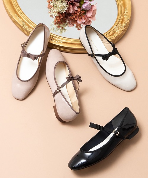 セール】2WAYダブルリボンストラップエナメルパンプス【Made in Japan