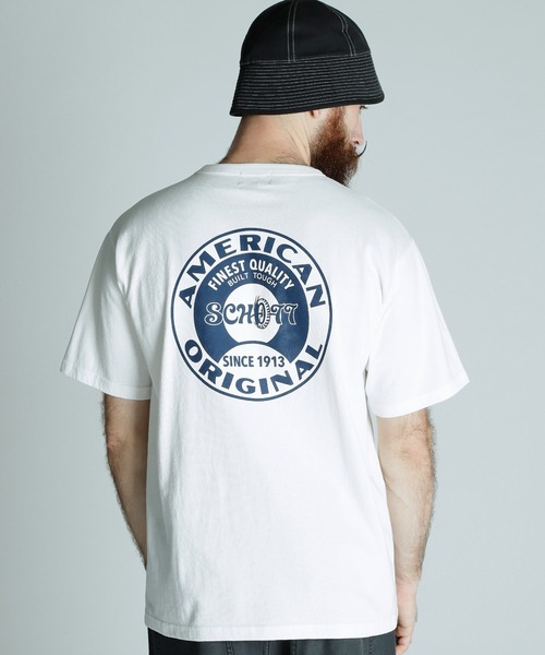 Schott（ショット）の「Schott/ショット/T-SHIRT OVALSIGN/Tシャツ オーバルサイン（Tシャツ/カットソー・メンズ・グレー/ホワイト/ブラック・2XL/XL/L/M）」の8枚目の写真