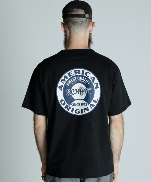 Schott（ショット）の「Schott/ショット/T-SHIRT OVALSIGN/Tシャツ オーバルサイン（Tシャツ/カットソー・メンズ・グレー/ホワイト/ブラック・2XL/XL/L/M）」の10枚目の写真