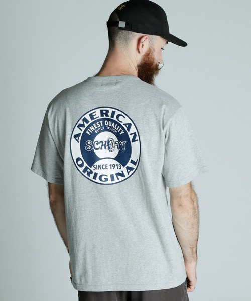 Schott（ショット）の「Schott/ショット/T-SHIRT OVALSIGN/Tシャツ オーバルサイン（Tシャツ/カットソー・メンズ・グレー/ホワイト/ブラック・2XL/XL/L/M）」の12枚目の写真