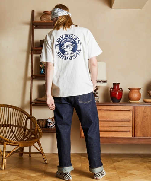 Schott（ショット）の「Schott/ショット/T-SHIRT OVALSIGN/Tシャツ オーバルサイン（Tシャツ/カットソー・メンズ・グレー/ホワイト/ブラック・2XL/XL/L/M）」の6枚目の写真