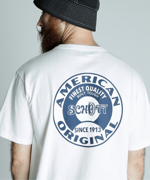 Schott（ショット）の「Schott/ショット/T-SHIRT OVALSIGN/Tシャツ オーバルサイン（Tシャツ/カットソー・メンズ・グレー/ホワイト/ブラック・2XL/XL/L/M）」の7枚目の写真