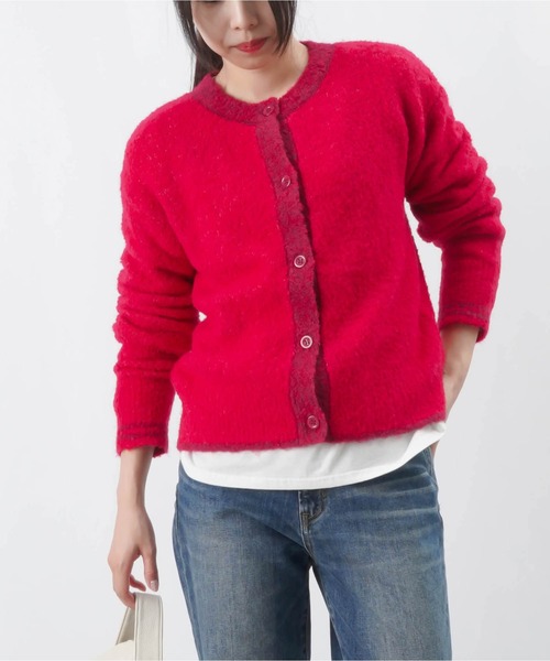 【セール】LC/LLL ブークレ―クルーネックカーディガンニット/クルーネックニットカーディガン（カーディガン/ボレロ）｜LUCA/LADY LUCK LUCA（ルカ/レディラックルカ） 6,648円