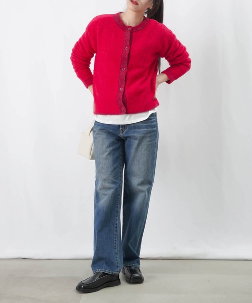 【セール】LC/LLL ブークレ―クルーネックカーディガンニット/クルーネックニットカーディガン（カーディガン/ボレロ）｜LUCA/LADY LUCK LUCA（ルカ/レディラックルカ）