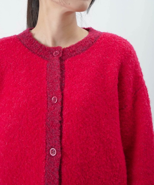 【セール】LC/LLL ブークレ―クルーネックカーディガンニット/クルーネックニットカーディガン（カーディガン/ボレロ）｜LUCA/LADY LUCK LUCA（ルカ/レディラックルカ）