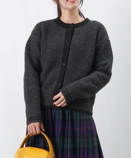 【セール】LC/LLL ブークレ―クルーネックカーディガンニット/クルーネックニットカーディガン（カーディガン/ボレロ）｜LUCA/LADY LUCK LUCA（ルカ/レディラックルカ）