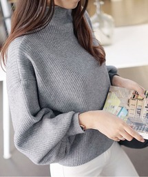 シャネル　グレー タートルネック バルーンスリーブ ニット シャネル グレー タートルネック バルーンスリーブ ニット