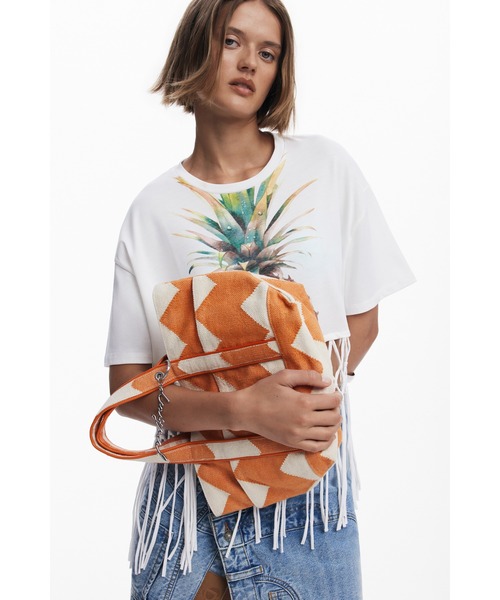 Desigual（デシグアル）の「ギンガムチェック トートバッグ（ハンドバッグ・レディース・オレンジ・FREE）」の6枚目の写真