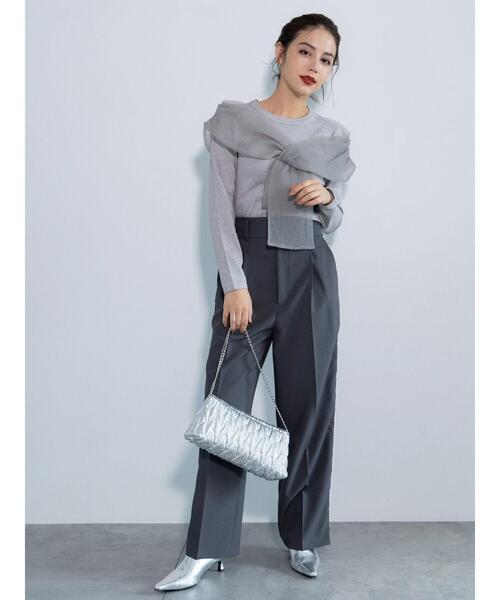 Te chichi（テチチ）の「【Atelier Soirée】パールサイドラインワイドパンツ（その他パンツ・レディース・グレー・F）」の6枚目の写真