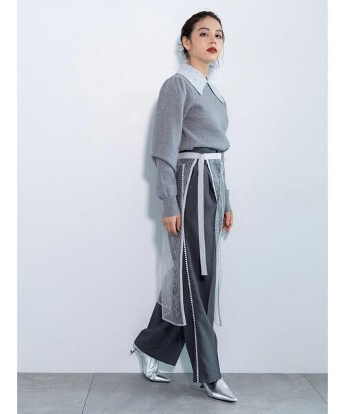 Te chichi（テチチ）の「【Atelier Soirée】パールサイドラインワイドパンツ（その他パンツ・レディース・グレー・F）」の7枚目の写真