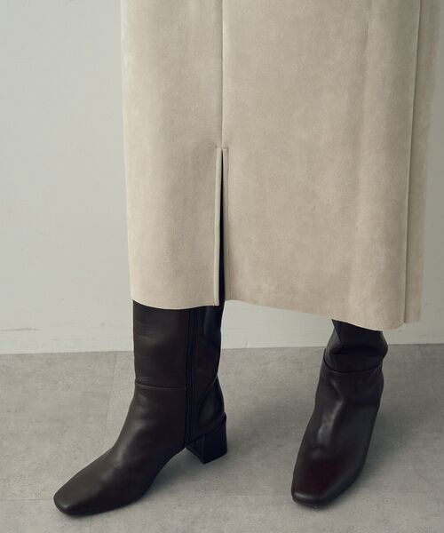 YECCA VECCA（イェッカヴェッカ）の「ハイウエストフェイクスエードスカート（スカート・レディース・グリーン/ライトベージュ/ラベンダー/チャコールグレー・M/S）」の15枚目の写真