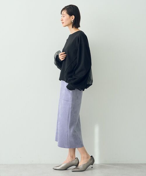 YECCA VECCA（イェッカヴェッカ）の「ハイウエストフェイクスエードスカート（スカート・レディース・グリーン/ライトベージュ/ラベンダー/チャコールグレー・M/S）」の19枚目の写真