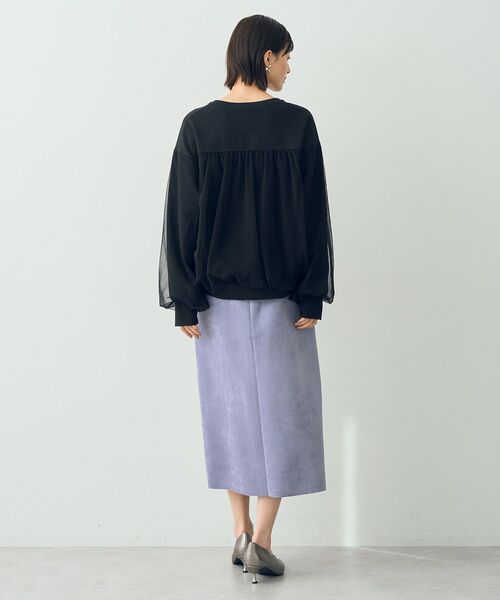 YECCA VECCA（イェッカヴェッカ）の「ハイウエストフェイクスエードスカート（スカート・レディース・グリーン/ライトベージュ/ラベンダー/チャコールグレー・M/S）」の20枚目の写真