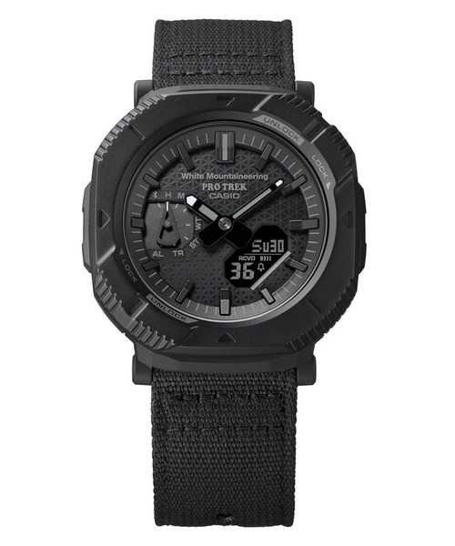PRO TREK（プロトレック）の「PRO TREK/プロトレック 腕時計 "White Mountaineering コラボレーションモデル" PRJ-B001WM-1JR（アナログ腕時計・メンズ・ブラック・FREE）」の9枚目の写真