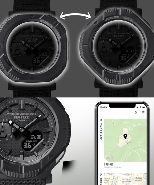 PRO TREK（プロトレック）の「PRO TREK/プロトレック 腕時計 "White Mountaineering コラボレーションモデル" PRJ-B001WM-1JR（アナログ腕時計・メンズ・ブラック・FREE）」の14枚目の写真