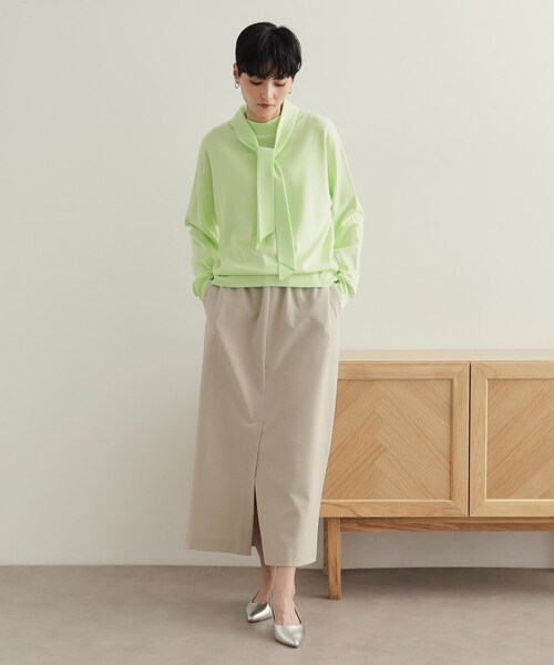 OPAQUE.CLIP（オペークドットクリップ）の「ストレッチイージーナロースカート【洗濯機洗い可】（スカート・レディース・ブラック/グレー/ベージュ・36/38/40/42）」の9枚目の写真