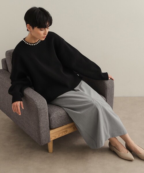 OPAQUE.CLIP（オペークドットクリップ）の「ストレッチイージーナロースカート【洗濯機洗い可】（スカート・レディース・ブラック/グレー/ベージュ・36/38/40/42）」の13枚目の写真