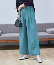 【ウエストゴム】イージーケアライトストレッチワイドパンツ