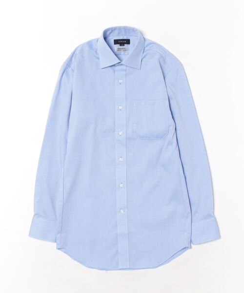 TAKA-Q（タカキュー）の「【綿100% ノーアイロン】タカキュー ワイドカラー ビジネスドレス 長袖シャツ（ビジネスシャツ・メンズ・ブルー・首回り37cm-裄丈80cm/首回り39cm-裄丈80cm/首回り41cm-裄丈82cm/首回り43cm-裄丈82cm/首回り43cm-裄丈86cm/首回り45cm-裄丈86cm/首回り41cm-裄丈86cm/首回り39cm-裄丈84cm）」の2枚目の写真