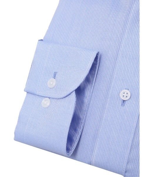 TAKA-Q（タカキュー）の「【綿100% ノーアイロン】タカキュー ワイドカラー ビジネスドレス 長袖シャツ（ビジネスシャツ・メンズ・ブルー・首回り37cm-裄丈80cm/首回り39cm-裄丈80cm/首回り41cm-裄丈82cm/首回り43cm-裄丈82cm/首回り43cm-裄丈86cm/首回り45cm-裄丈86cm/首回り41cm-裄丈86cm/首回り39cm-裄丈84cm）」の6枚目の写真