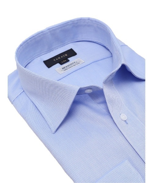 TAKA-Q（タカキュー）の「【綿100% ノーアイロン】タカキュー ワイドカラー ビジネスドレス 長袖シャツ（ビジネスシャツ・メンズ・ブルー・首回り37cm-裄丈80cm/首回り39cm-裄丈80cm/首回り41cm-裄丈82cm/首回り43cm-裄丈82cm/首回り43cm-裄丈86cm/首回り45cm-裄丈86cm/首回り41cm-裄丈86cm/首回り39cm-裄丈84cm）」の7枚目の写真