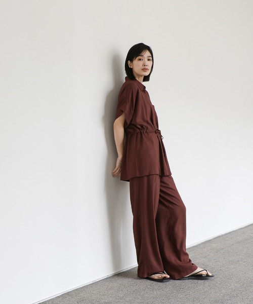 古着 リネンスラックス イタリア製 リネンタックパンツ ワイドパンツ ストリート 古着 リネンタックパンツ イタリア製 リネンスラックス ワイド