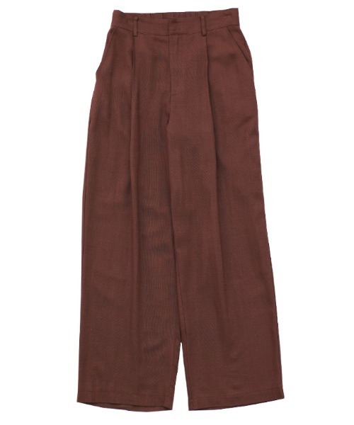 select MOCA Et(セレクトモカエト)の「【Et】Linen Mix Tuck Wide Pants【セットアップ可】(スラックス・レディース・ブラウン/ベージュ/チャコール・LARGE/MEDIUM)」の10枚目の写真