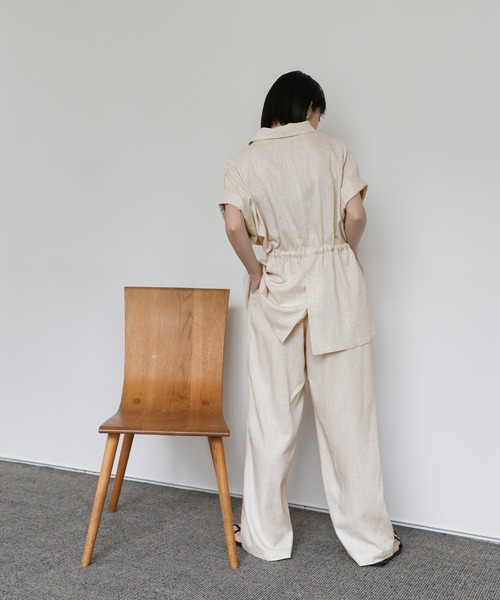 select MOCA Et(セレクトモカエト)の「【Et】Linen Mix Tuck Wide Pants【セットアップ可】(スラックス・レディース・ブラウン/ベージュ/チャコール・LARGE/MEDIUM)」の20枚目の写真