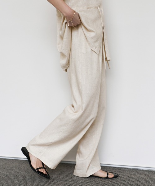 Et】Linen Mix Tuck Wide Pants（スラックス）｜select MOCA Et