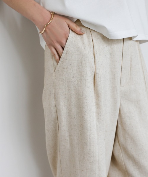 Et】Linen Mix Tuck Wide Pants（スラックス）｜select MOCA Et