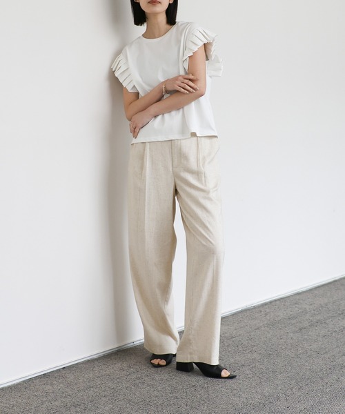 Et】Linen Mix Tuck Wide Pants（スラックス）｜select MOCA Et