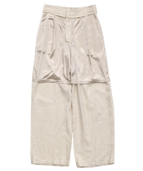select MOCA Et(セレクトモカエト)の「【Et】Linen Mix Tuck Wide Pants【セットアップ可】(スラックス・レディース・ブラウン/ベージュ/チャコール・LARGE/MEDIUM)」の13枚目の写真