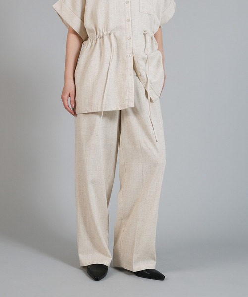 セール】【Et】Linen Mix Tuck Wide Pants（スラックス）｜select MOCA