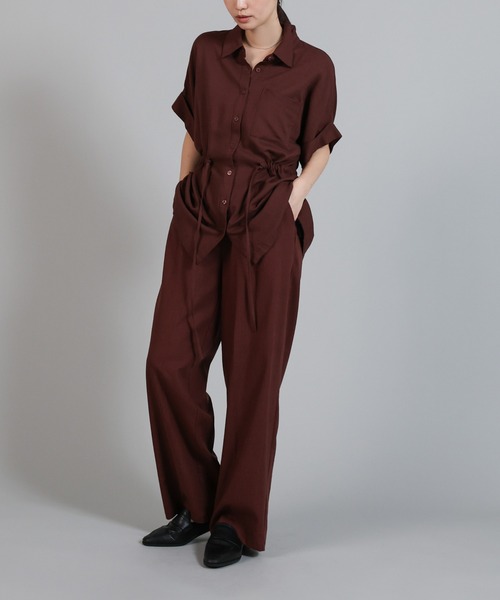 セール】【Et】Linen Mix Tuck Wide Pants（スラックス）｜select MOCA