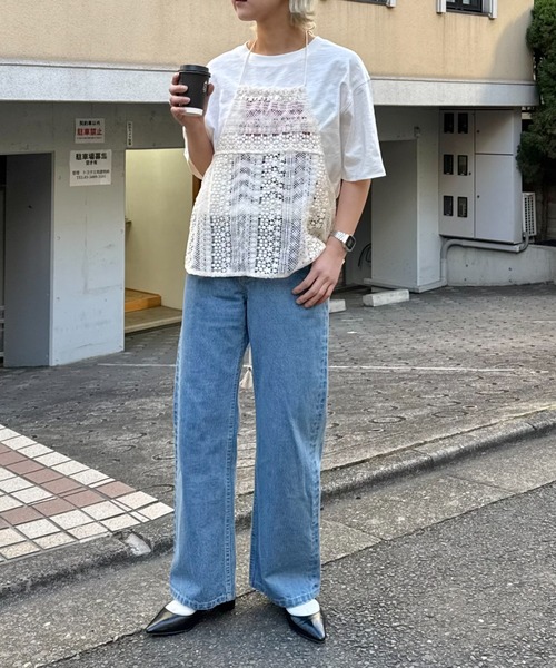 CIAOPANIC TYPY（チャオパニックティピー）の「【From India】パッチワークレースエプロンキャミベスト（シャツ/ブラウス・レディース・オフホワイト/ベージュ・ONE SIZE）」の5枚目の写真