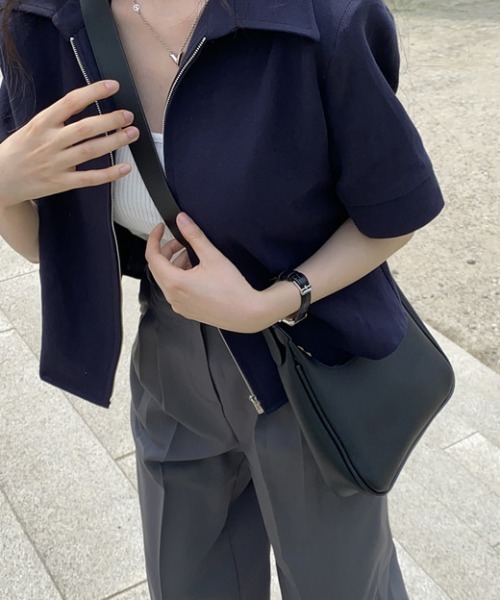 襟付きジップアップ半袖シャツ（シャツ/ブラウス）｜Gs（ジーエス）