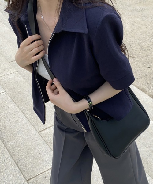 襟付きジップアップ半袖シャツ（シャツ/ブラウス）｜Gs（ジーエス）