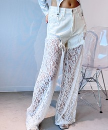 大人気！まとめ一覧 デニムパンツ（ホワイト/白色系・レース）ファッション通販 パンツ