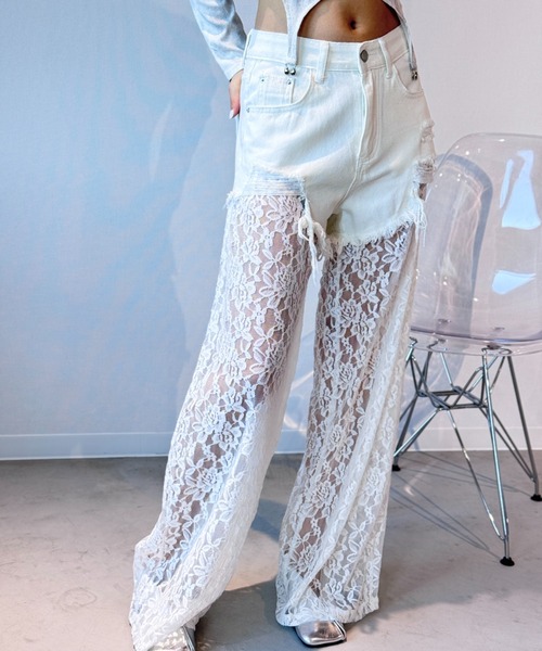 triSEGGA 24fw ダブルウエストジーンズ パッチ ワイドパンツ y2k MEXZT Y2K 破れたジーンズ女性ヴィンテージ特大黒ワイドレッグ