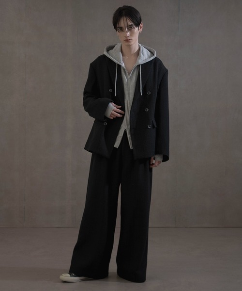 LUCY（ルーシー）の「LUCY/ツイードダブルテーラードジャケット（テーラードジャケット・メンズ・ブラック・MEDIUM/LARGE）」の3枚目の写真