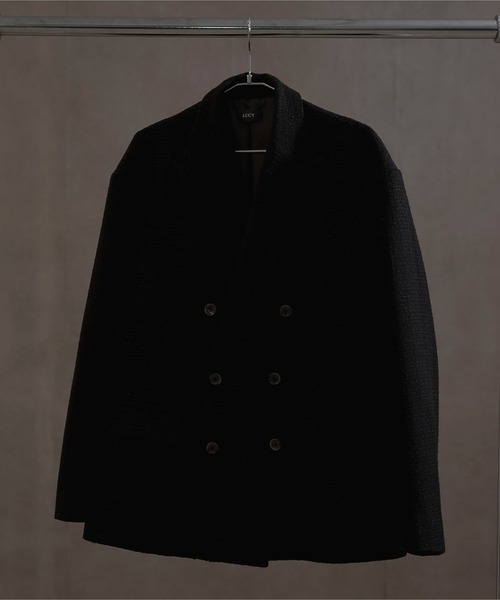 LUCY（ルーシー）の「LUCY/ツイードダブルテーラードジャケット（テーラードジャケット・メンズ・ブラック・MEDIUM/LARGE）」の2枚目の写真