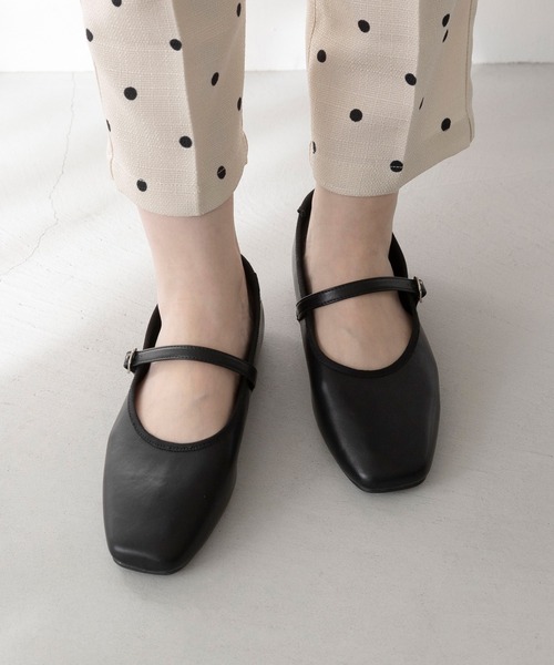 セール】4E 幅広 メリージェーン ぺたんこシューズ（パンプス
