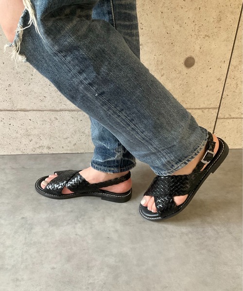 本革/軽量/200g】クロスサンダル ALL BLACK│Jeffrey Campbell
